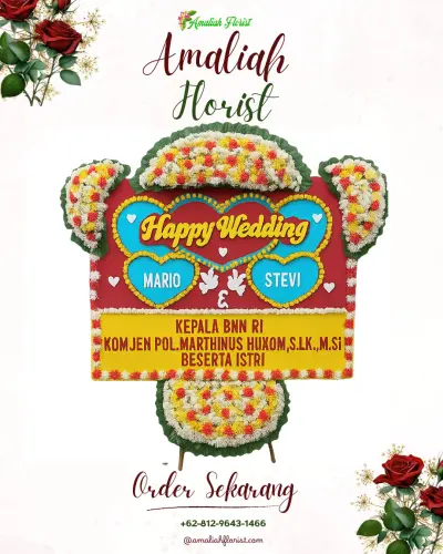 Karangan Papan Bunga Pernikahan di Bojongkembar